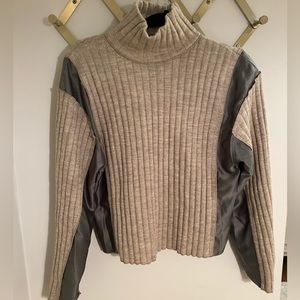 NWT Women's ZARA Knit/Silk Turtle Neck Top, Size M